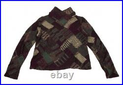 JURGEN LEHL Inside out Jacquard Wool Knit Sweater Size M(K-108186)