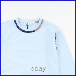 JW ANDERSON Asymmetric Contrast Stitch Crew Sweat Cotton Womens Blue M RRP245