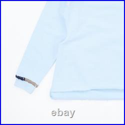 JW ANDERSON Asymmetric Contrast Stitch Crew Sweat Cotton Womens Blue M RRP245