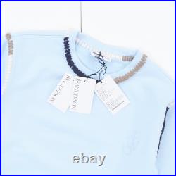 JW ANDERSON Asymmetric Contrast Stitch Crew Sweat Cotton Womens Blue M RRP245