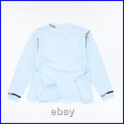 JW ANDERSON Asymmetric Contrast Stitch Crew Sweat Cotton Womens Blue M RRP245