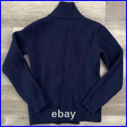 Jack Coke Shawl Collar Wool Knit Cardigan Shacket Sweater Navy Blue Rib Medium Jack Coke Shawl Collar Wool Knit Cardigan Shacket Sweater Navy Blue Rib Medium