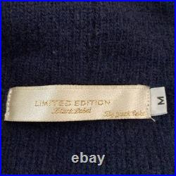 Jack Coke Shawl Collar Wool Knit Cardigan Shacket Sweater Navy Blue Rib Medium