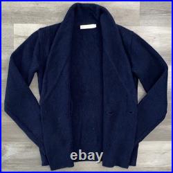 Jack Coke Shawl Collar Wool Knit Cardigan Shacket Sweater Navy Blue Rib Medium Jack Coke Shawl Collar Wool Knit Cardigan Shacket Sweater Navy Blue Rib Medium