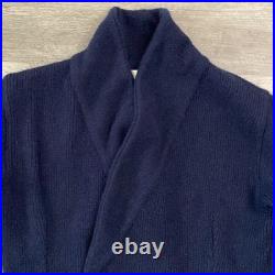 Jack Coke Shawl Collar Wool Knit Cardigan Shacket Sweater Navy Blue Rib Medium Jack Coke Shawl Collar Wool Knit Cardigan Shacket Sweater Navy Blue Rib Medium