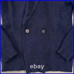 Jack Coke Shawl Collar Wool Knit Cardigan Shacket Sweater Navy Blue Rib Medium Jack Coke Shawl Collar Wool Knit Cardigan Shacket Sweater Navy Blue Rib Medium