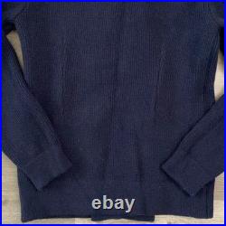 Jack Coke Shawl Collar Wool Knit Cardigan Shacket Sweater Navy Blue Rib Medium Jack Coke Shawl Collar Wool Knit Cardigan Shacket Sweater Navy Blue Rib Medium