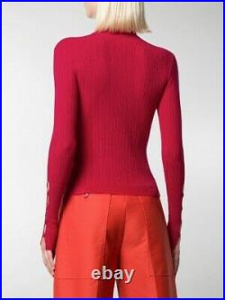 Jacquemus Women's M Red Ribbed Double Button Front Jumper Sweater