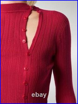 Jacquemus Women's M Red Ribbed Double Button Front Jumper Sweater