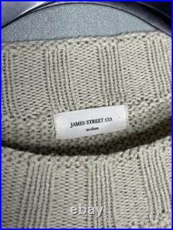 James Street Co KnitSweater Size M Ivory Oversized Linen Blend Chic