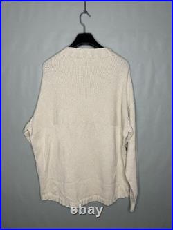 James Street Co KnitSweater Size M Ivory Oversized Linen Blend Chic