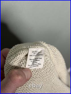 James Street Co KnitSweater Size M Ivory Oversized Linen Blend Chic