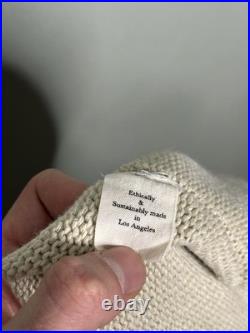 James Street Co KnitSweater Size M Ivory Oversized Linen Blend Chic