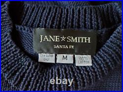Jane Smith Santa Fe Cotton Knit Western Cowboy Sweater Sz M