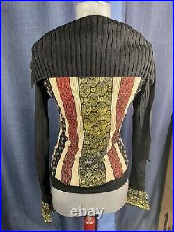 Jean Paul Gaultier RARE AND UNIQUE soft thin wool knit colorful sweater top S M