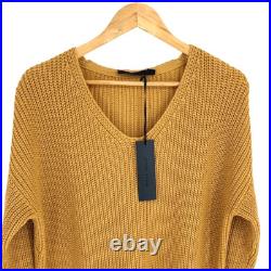 Jenni Kayne Cotton Cabin Knit Pullover Sweater Oversized Mustard Yellow Size Med Jenni Kayne Cotton Cabin Knit Pullover Sweater Oversized Mustard Yellow Size Med