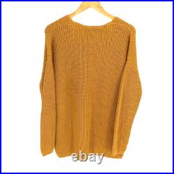 Jenni Kayne Cotton Cabin Knit Pullover Sweater Oversized Mustard Yellow Size Med Jenni Kayne Cotton Cabin Knit Pullover Sweater Oversized Mustard Yellow Size Med