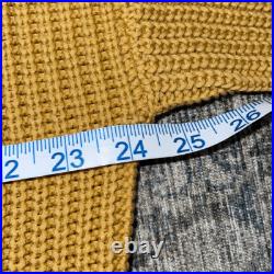 Jenni Kayne Cotton Cabin Knit Pullover Sweater Oversized Mustard Yellow Size Med