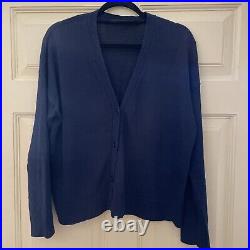 Jenni Kayne Linen Navy V-Neck Cardigan Size Medium