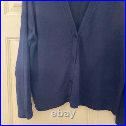 Jenni Kayne Linen Navy V-Neck Cardigan Size Medium