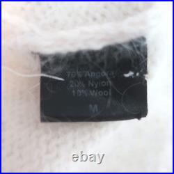 Jenni Kayne Pearl-Embellished Crewneck Sweater Cream Angora-Blend Size Medium