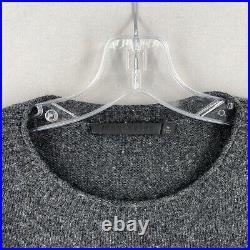 Jenni Kayne Pullover Sweater Womens Medium Gray Crew Neck Wool Cashmere Blend