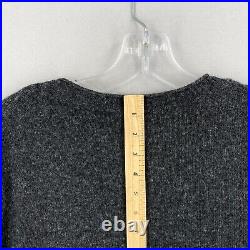 Jenni Kayne Pullover Sweater Womens Medium Gray Crew Neck Wool Cashmere Blend