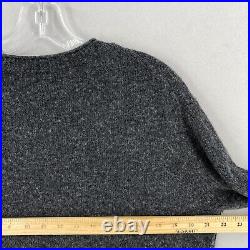 Jenni Kayne Pullover Sweater Womens Medium Gray Crew Neck Wool Cashmere Blend