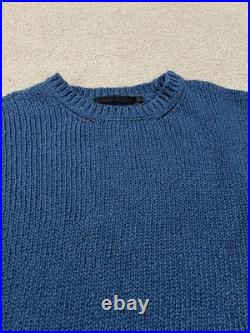 Jenni Kayne Sweater Womens Medium Blue Crew Neck Pullover Cotton Casual