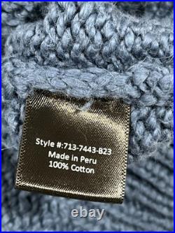 Jenni Kayne Sweater Womens Medium Blue Crew Neck Pullover Cotton Casual