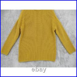 Jenni Kayne Sweater Womens Medium Fisherman Organic Cotton Jumper Ribbed Mustard