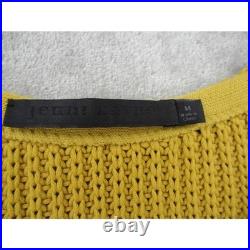 Jenni Kayne Sweater Womens Medium Fisherman Organic Cotton Jumper Ribbed Mustard