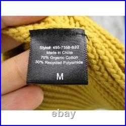 Jenni Kayne Sweater Womens Medium Fisherman Organic Cotton Jumper Ribbed Mustard