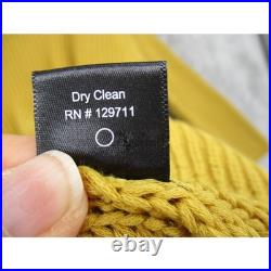 Jenni Kayne Sweater Womens Medium Fisherman Organic Cotton Jumper Ribbed Mustard