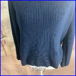 Jenni Kayne Women's Cotton Fisherman Sweater in Navy Size Medium