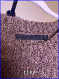 Jenni Kayne Women's Size Medium Oversized Sweater 70% Baby Alpaca 7% Wool Brown