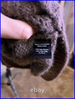 Jenni Kayne Women's Size Medium Oversized Sweater 70% Baby Alpaca 7% Wool Brown