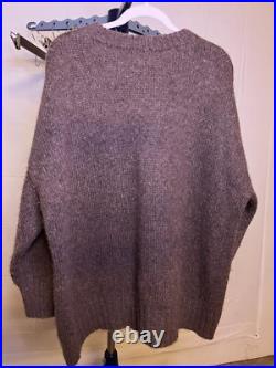 Jenni Kayne Women's Size Medium Oversized Sweater 70% Baby Alpaca 7% Wool Brown