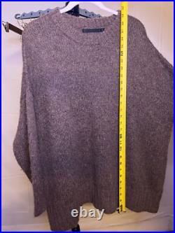 Jenni Kayne Women's Size Medium Oversized Sweater 70% Baby Alpaca 7% Wool Brown