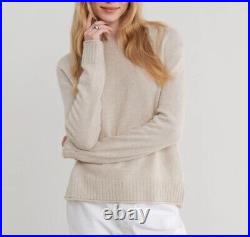 Jenni Kayne Wool Cashmere Blend Everyday Sweater in Oatmeal size M