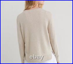 Jenni Kayne Wool Cashmere Blend Everyday Sweater in Oatmeal size M