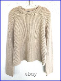 Jenni Kayne fisherman Sweater 100% cashmere pullover crewneck oatmeal Med