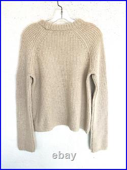 Jenni Kayne fisherman Sweater 100% cashmere pullover crewneck oatmeal Med