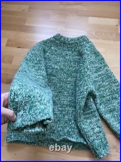 Jigsaw Wool Jumper Green Marl Speckled Chunky Crew Neck Size M