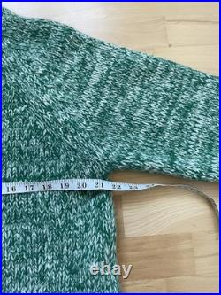 Jigsaw Wool Jumper Green Marl Speckled Chunky Crew Neck Size M