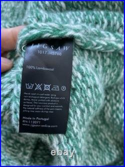 Jigsaw Wool Jumper Green Marl Speckled Chunky Crew Neck Size M