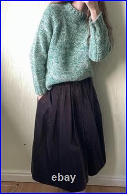 Jigsaw Wool Jumper Green Marl Speckled Chunky Crew Neck Size M