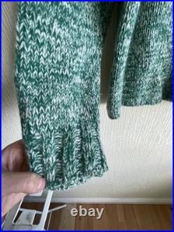 Jigsaw Wool Jumper Green Marl Speckled Chunky Crew Neck Size M