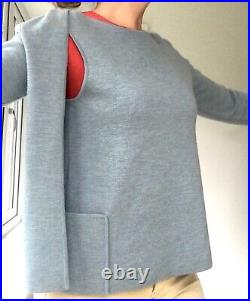 Jigsaw merino wool back wrap sweater blue siseM14uk ppr129£