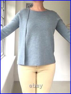 Jigsaw merino wool back wrap sweater blue siseM14uk ppr129£